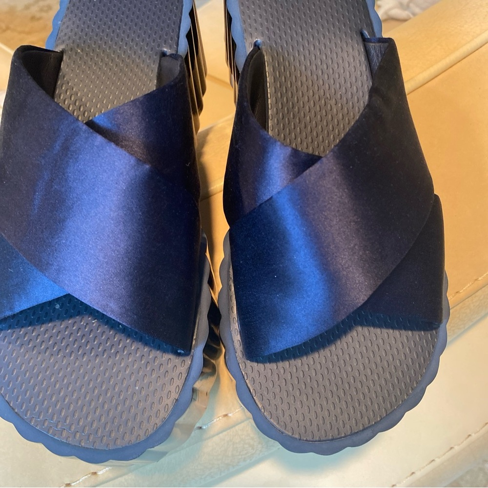 Tory Burch blue satin slides 9